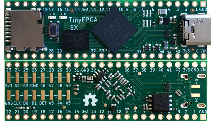 Vývojová FPGA deska TinyFPGA EX, zdroj: crowdsupply.com – TinyFPGA EX.
